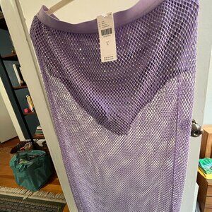 Anthropologie Sunday in Brooklyn Sequin Mesh Midi Skirt Lilac : Small